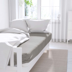 Satin Bed Sheet „Amuza“, 200x230 cm. Soft bedsheet in natural tones for a cozy bedroom.