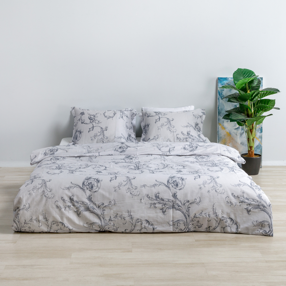 Bedding Set „Michelle grey“. Patterned bedding sets, 140x200 cm, 160x200 cm