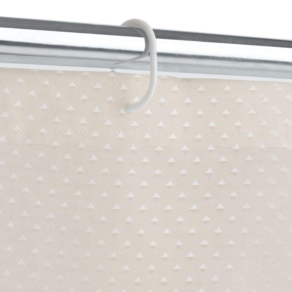 Shower curtain “White triangles”, 180x180 cm . Simple and versatile curtain for everyday use