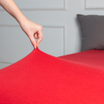 Jersey fitted sheet “Imperial”. Fitted sheets 90x200, 90x200 cm, 140x200 cm, 160x200 cm, 180x200 cm. Elastic red fitted sheet that fits snugly on the mattress.