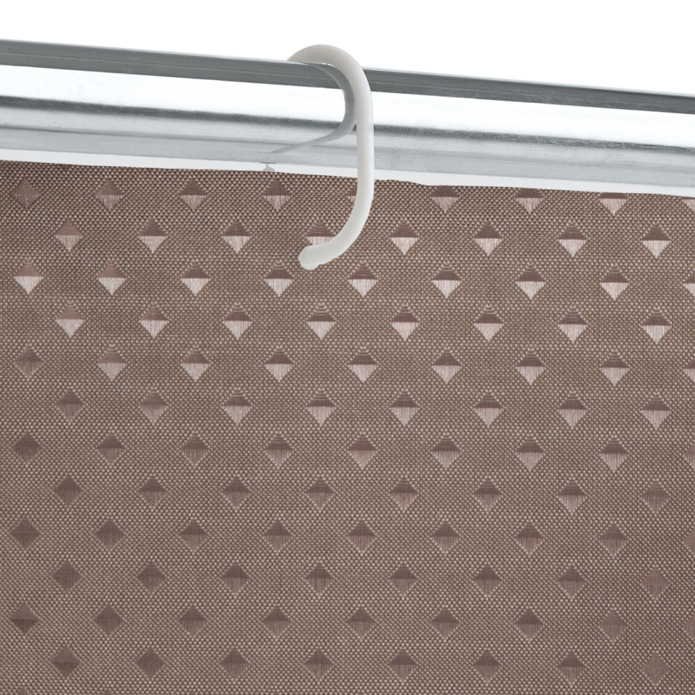 Shower curtain “Brown triangles”, 180x180 cm . Stylish bath curtain for a contemporary bathroom