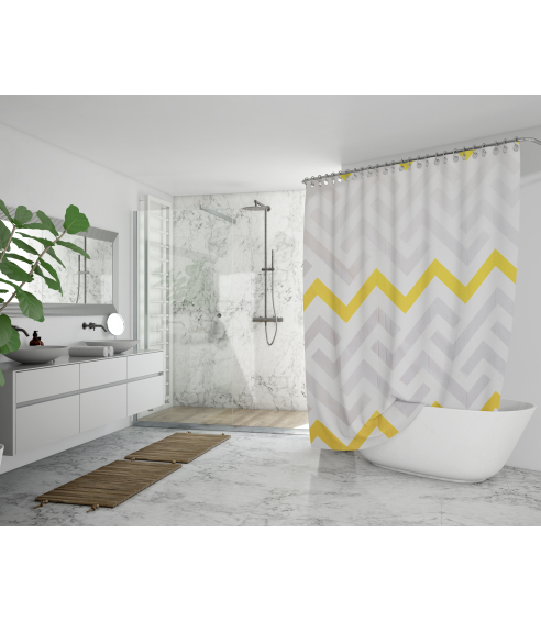 Shower curtain “Zig”. Bathroom curtains