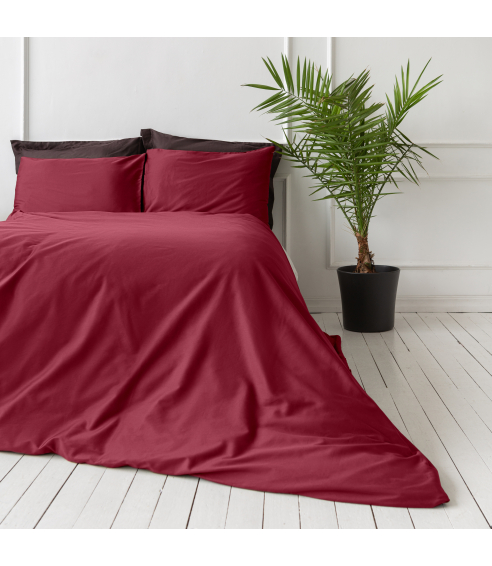 Premium Sateen Bedding Set „Maroon“. Satin bedding sets