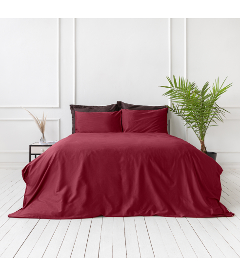 Premium Sateen Bedding Set „Maroon“. Satin bedding sets