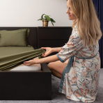 Cotton Fitted Sheet „Forest“, 160x200 cm