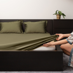 Cotton Fitted Sheet „Forest“, 160x200 cm