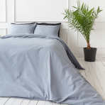 Percale Bedding Set „Shale Grey Percale“. Bedding sets 155x200, 140x200 cm, 150x200 cm, 160x200 cm, 180x200 cm, 200x200 cm, 200x220 cm, 220x240 cm. Soft grey bedding set for a modern and calming interior.