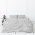 Bedding Set „Grey stripe“. Patterned bedding sets, 140x200 cm, 200x200 cm