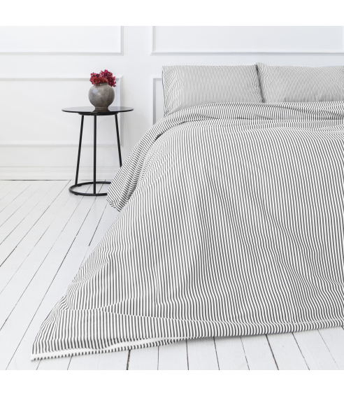 Bedding Set „Grey stripe“. Cotton bedding sets