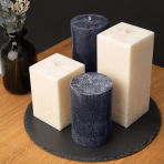 Handmade square candle “Frost”, 1 piece.