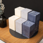 Handmade square candle “Lava”, 1 piece.