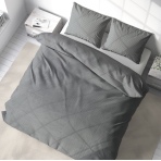 Premium Sateen Bedding Set „Grey stripe 3 mm“. Satin bedding sets, 200x220 cm