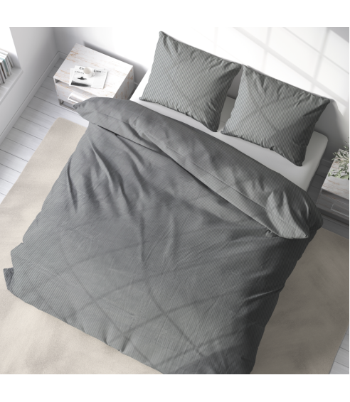 Premium Sateen Bedding Set „Grey stripe 3 mm“. Satin bedding sets