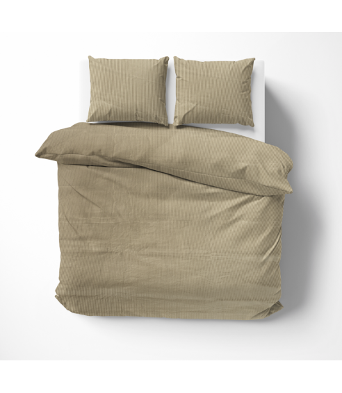 Premium Sateen Bedding Set „Brown stripe 3 mm“. Satin bedding sets