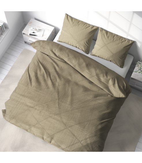 Premium Sateen Bedding Set „Brown stripe 3 mm“. Satin bedding sets