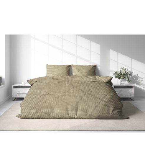 Premium Sateen Bedding Set „Brown stripe 3 mm“. Satin bedding sets