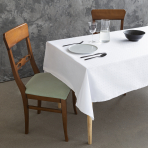 Tablecloth „White square“. Cotton tablecloths, 140x240cm, 140x300 cm
