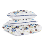 Bedding Set „Blue folk“. Bedding sets with plants, 140x200 cm, 160x200 cm, 200x200 cm, 200x220 cm. Bedding set with blue and brown floral pattern