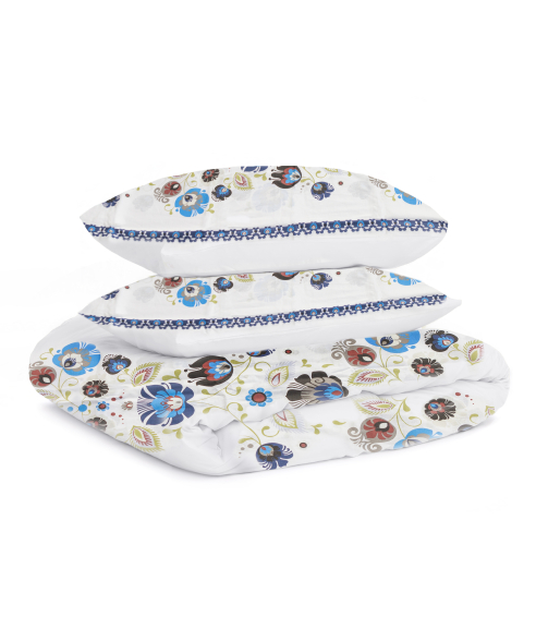 Bedding Set „Blue folk“. Cotton bedding sets