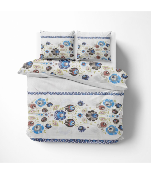 Bedding Set „Blue folk“. Cotton bedding sets