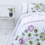 Bedding Set „Red folk“. Bedding sets 135x200, 140x200 cm, 200x200 cm, 200x220 cm. Bedding with a delicate floral design on a white background