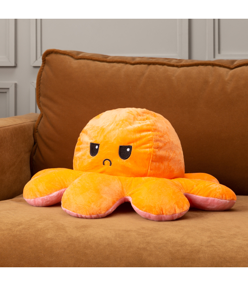 Pillow toy “Orange octopus”. Kids bedding