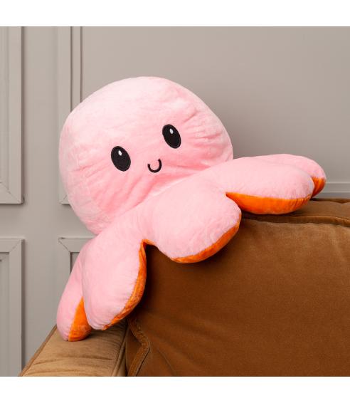 Pillow toy “Orange octopus”. Kids bedding