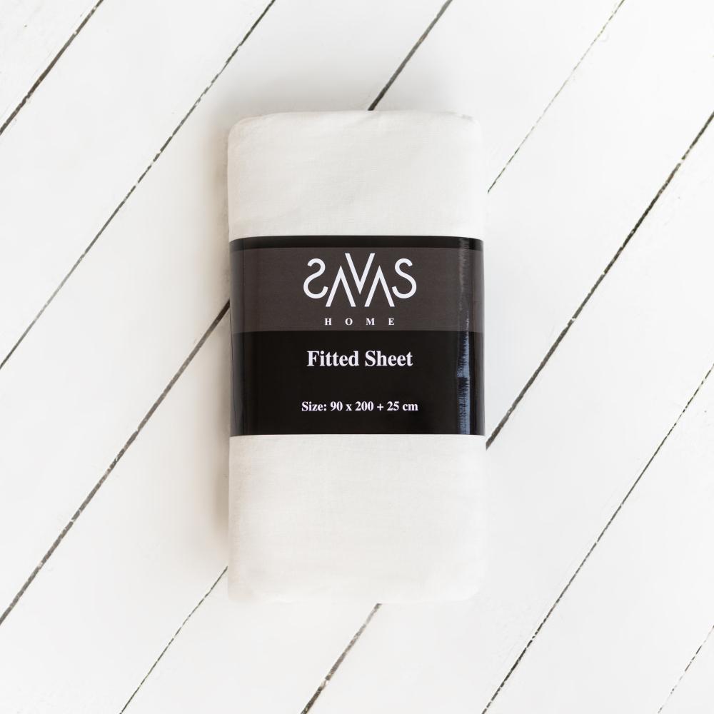 Fitted Sheet „White“, 180x200 cm
