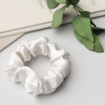 Silk hair scrunchies "Snow". Jewelry. Stylish white silk scrunchie