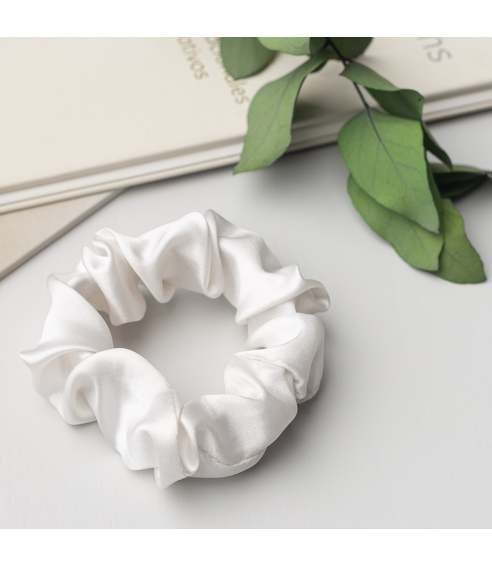Silk hair scrunchies "Snow". Hair scrunchies