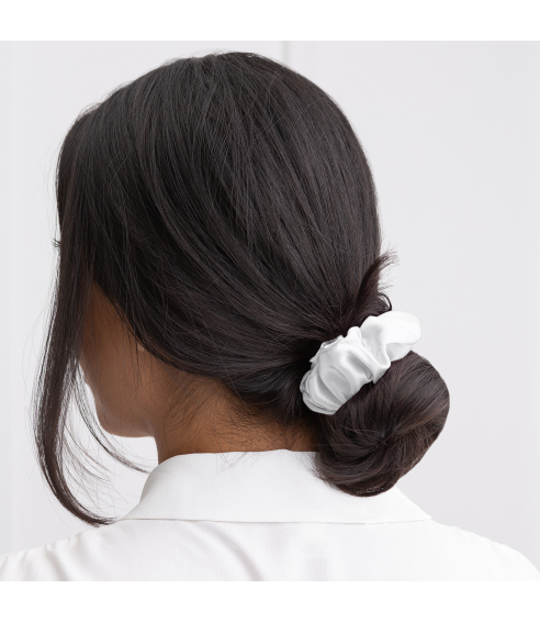 Silk hair scrunchies "Snow". Hair scrunchies