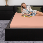 Satin Fitted Sheet „Carnation“, 160x200 cm, 180x200 cm