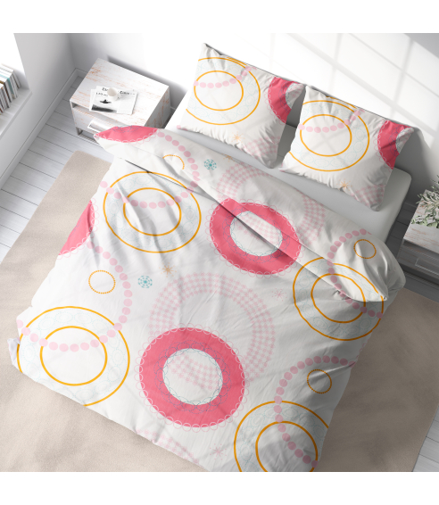 Premium Sateen Bedding Set „Circles“. Satin bedding sets