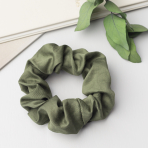 Satin hair scrunchies „Moss green“. Hair scrunchies