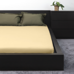 Jersey fitted sheet “Yellow”. Fitted sheets 160x200, 160x200 cm, 180x200 cm. Fresh and soft fitted sheet in a gentle yellow tone.
