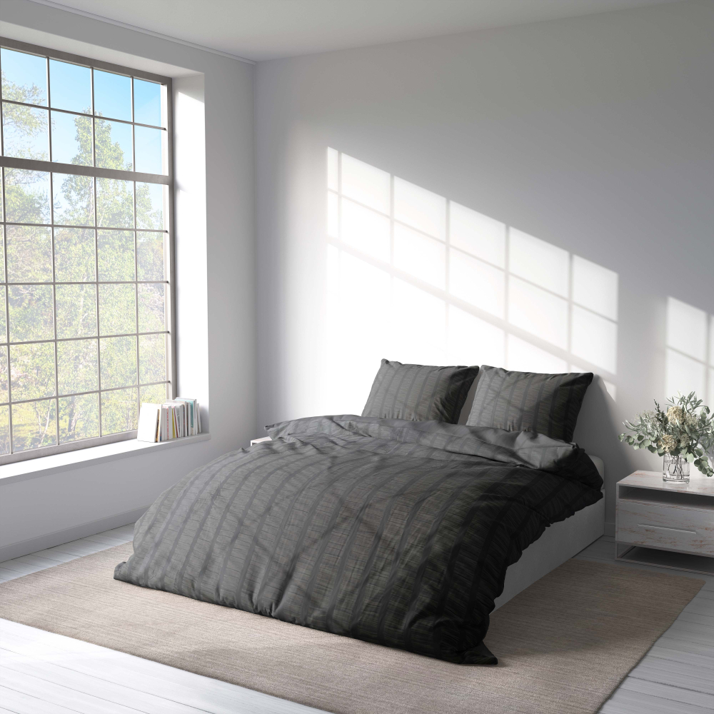 Seersucker bedding set „Jet“. Microfiber bedding sets, 200x200 cm, 200x220 cm