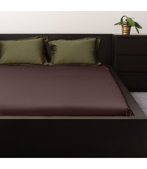 Satin Bed Sheet „Chocolate“. Flat sheets