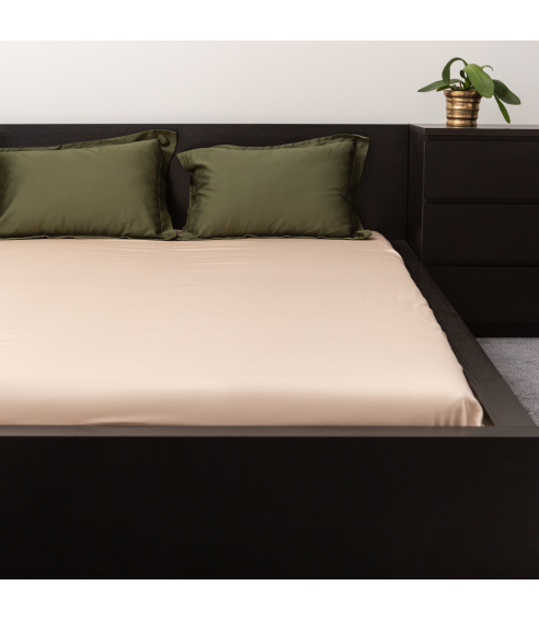 Satin Bed Sheet „Classic coffee“. Flat sheets
