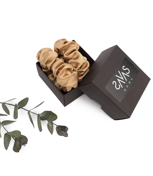 Silk hair scrunchies "Sandstone". Hair scrunchies