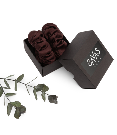 Silk hair scrunchies "Hickory". Hair scrunchies