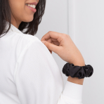 Silk hair scrunchies "Onyx". Jewelry. Stylish black silk accessory for your hair.
