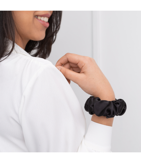 Silk hair scrunchies "Onyx". Hair scrunchies
