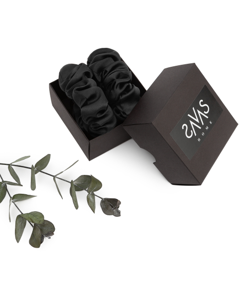 Silk hair scrunchies "Onyx". Hair scrunchies