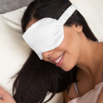 Silk Sleep Mask "Snow". Jewelry. Luxurious white silk eye mask with elastic strap