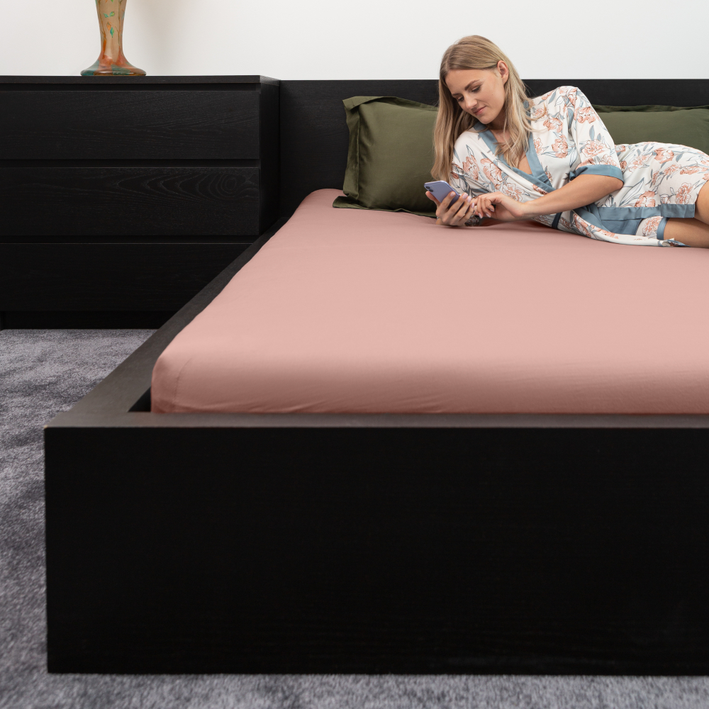 Cotton Fitted Sheet „Ash rose“, 140x200 cm