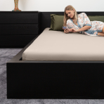 Satin Fitted Sheet „Seashell“, 160x200 cm