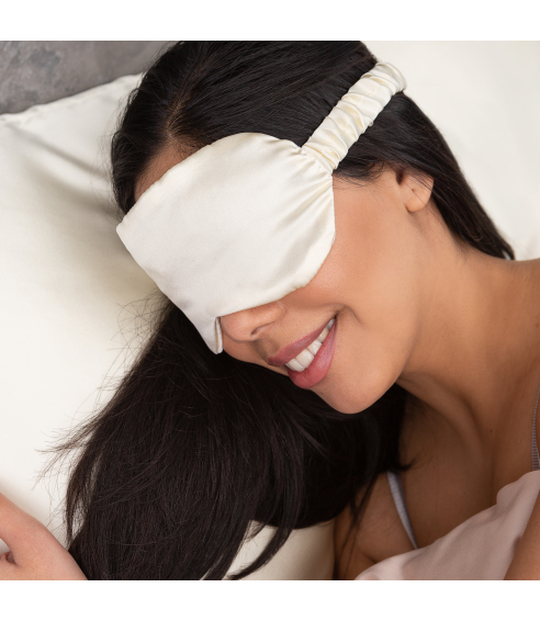 Silk Sleep Mask "Cream". Jewelry