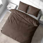 Mikropluoštas Patalynės komplektas „Brunette“, 140x200 cm, 200x200 cm, 200x220 cm, 220x240 cm. Stylish brown bedding set, elevating your bedroom decor with warmth.