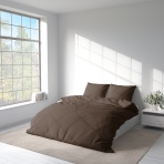 Mikropluoštas Patalynės komplektas „Brunette“, 140x200 cm, 200x200 cm, 200x220 cm, 220x240 cm. Classic brown bedding set, perfect for a bedroom aesthetic.