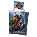 Bedding Set „Avengers“. Kids bedding, 140x200 cm. Bedding with captain america's shield and marvel heroes
